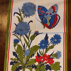 Vintage kitchen placemat 70s - retro 1970 Flower Power house