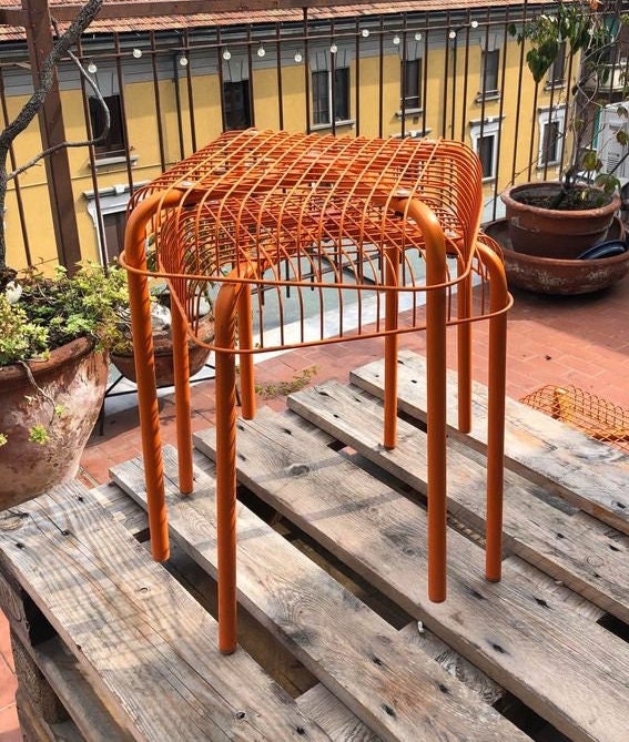 美しいオレンジ色のIKEA VASTERONスツール - 1990年代のヴィンテージ