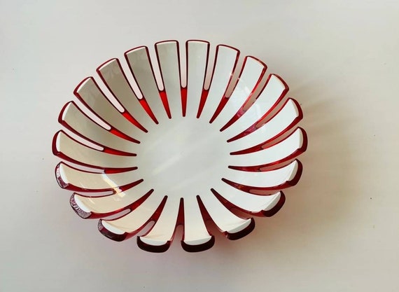 GUZZINI Cestino frutta porta pane in acrilico - Made in Italy vintage anni 2000 - Authentic Italian design