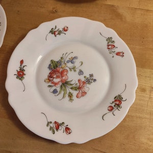ARCOPAL 6 dessertbordjes - collectie Ronsard - vintage design uit de jaren 70 Made in France