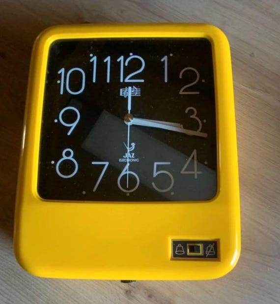 JAZ ヴィンテージ ウォールクロック 1970 年代、ドディック オレンジ