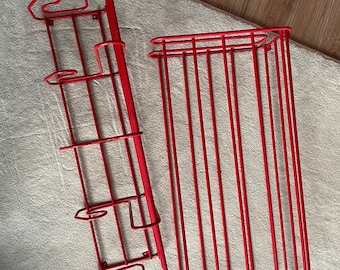 IKEA vintage Set of 2 Fran coat hanger shelf in red color - Wall coat hanger - design Made in Sweden 1990