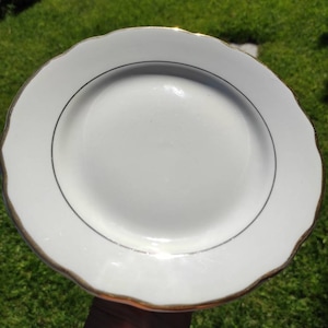 RICHARD GINORI 6 Fruit dessert plates with gold decoration diameter 19 cm - vintage design Made in Italy