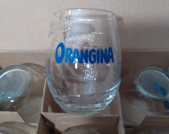 Ensemble de 6 verres Orangina Vintage, fabriqués en France – Verres à eau et à cocktail – Collection années 1980