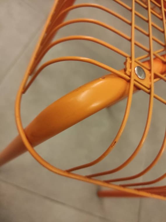 Beautiful IKEA Stool VASTERON Line Orange Color Vintage Design