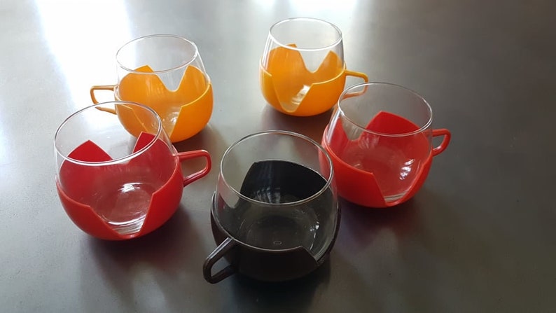 Combicup Set 5 Vintage Combi Cup, Retro Plastic Cups - Vintage Cup Design 1970s ...