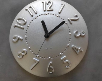 GUZZINI Wall Clock Vintage Design Vanilla Yellow Edge Made in