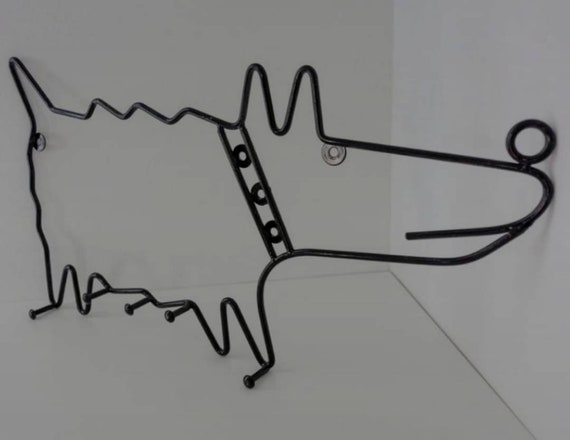 IKEA Black Dog Wall Coat Hanger in Steel - Vintage 90s Design Made