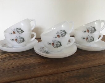 ARCOPAL Set of 6 Coffee Cups With Saucer Margherita Collection