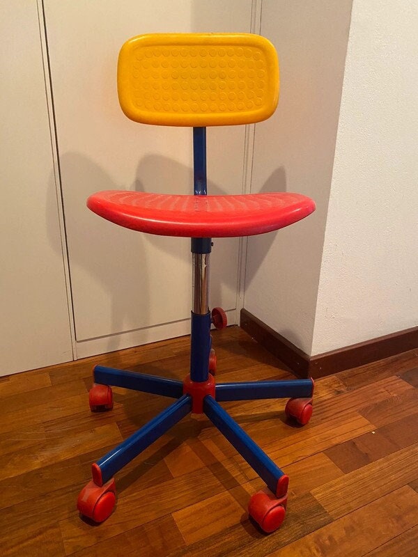 impliceren creëren sigaar IKEA Memphis Style Chair Kids Skandinavian Bureau Stool - Etsy