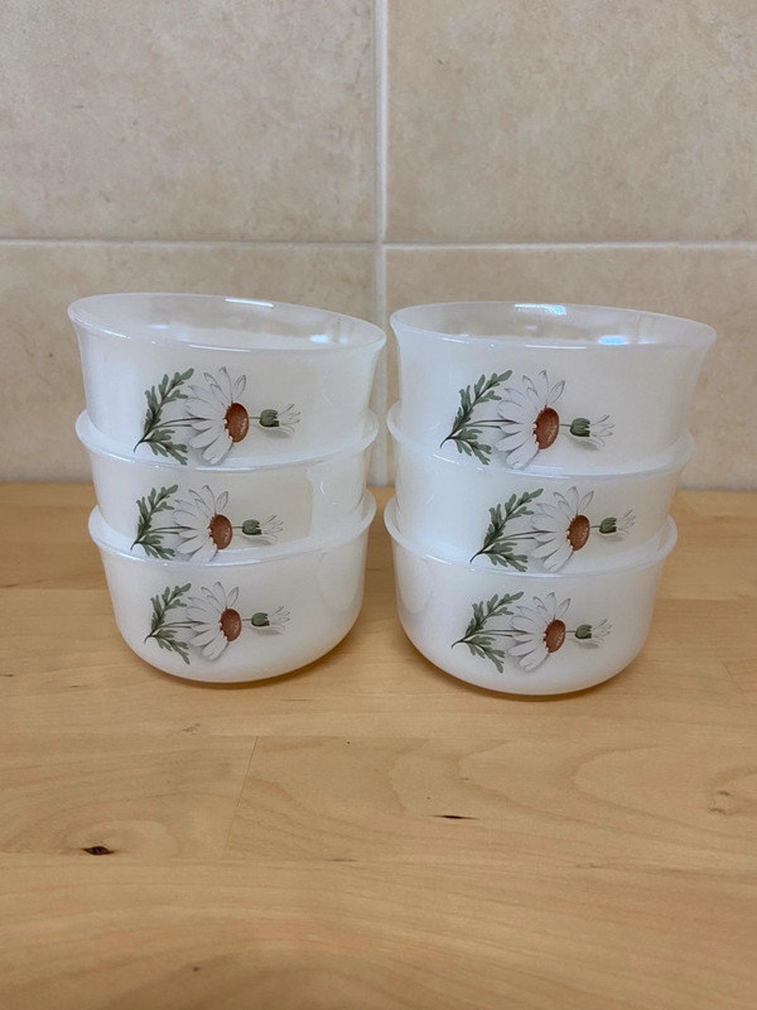 Lot De 5 Bols Rivanel ARCOPAL Vintage 1970 - Verre Made In France, Design 11x5cm