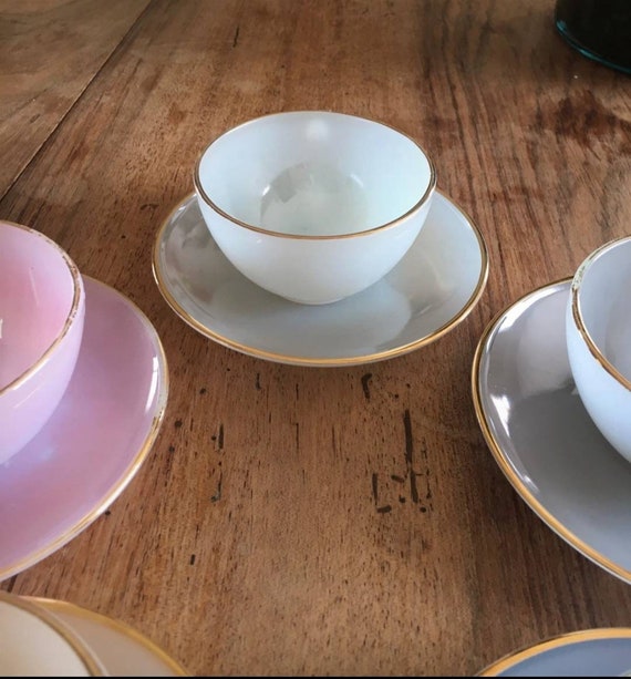 ARCOPAL ヴィンテージ ハーレクインカップ 5個セット、レトロ