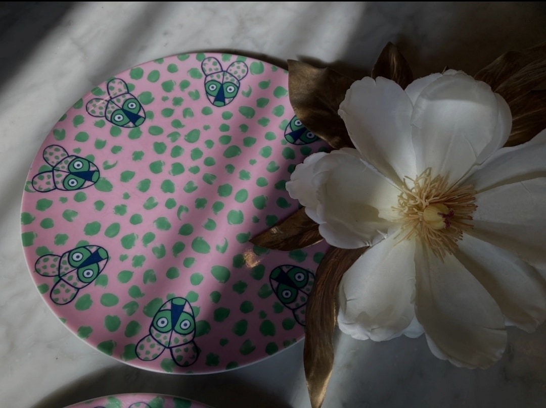 IKEA Glodande Plate Pink Vintage Made in Sweden Limited Edition Designer Walter Van Beirendonck