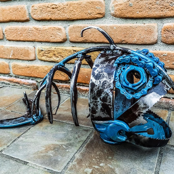 Contemporary artwork Fish "PEZ-TI de MER" - F-Lor da Fer - Loris Farolfi - Recycling iron Design object
