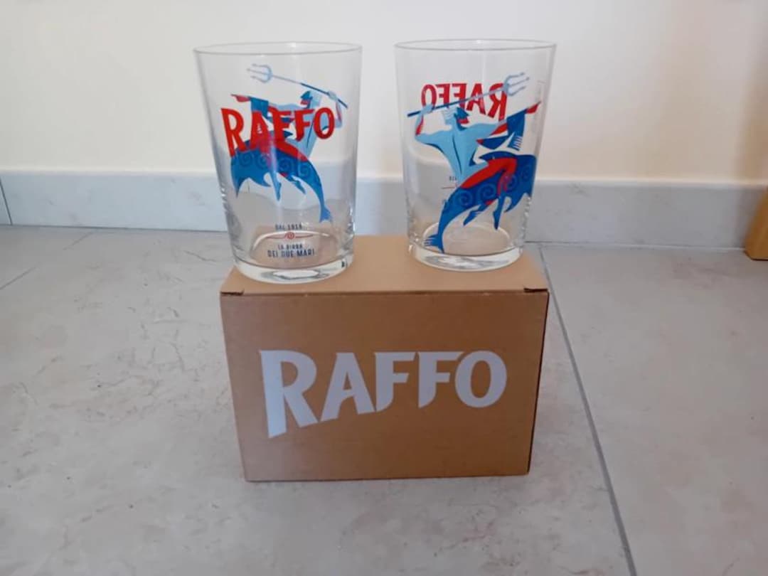Raffo Beer, 2 Collectible Glasses, 40cl - Made in Italy Design - Etsy UK