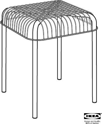 美しいIKEA スツール VASTERON ライン、オレンジ色 - 1990 年代
