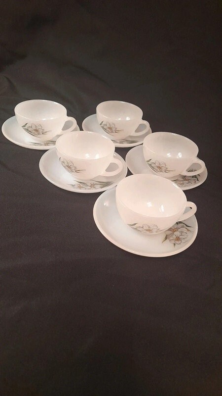 Ensemble De 5 Tasses Arcopal Modèle arlequn Set of 5 Vntage Tea or Coffee Cups n Arcopal - Etsy