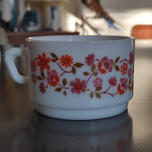 ARCOPAL France „Scania“ Tee-/Cappuccinotasse – Vintage-Porzellan aus den 70er Jahren