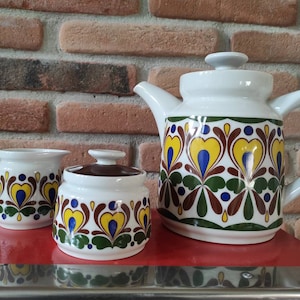 SCHERZER Bavaria Teapot, milk and sugar bowl set - original 70s - vintage Germany design