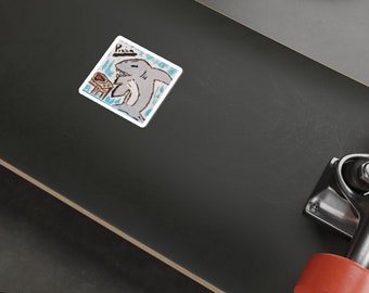 Pegatina troquelada Shark Pizza Hungry Shark