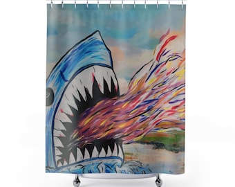 Cortinas de ducha Shark Unique rainbow Color