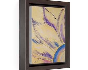 Galería envolturas de lienzo, impresión de marco vertical de pintura original girasol