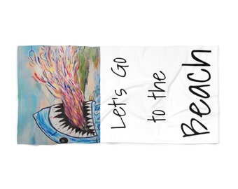 Toalla de playa Tiburón Vamos a la playa