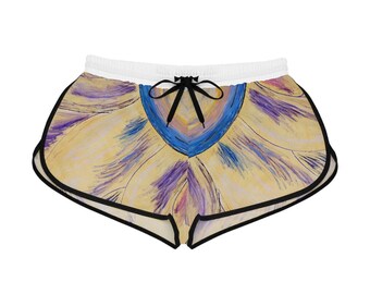 Pantalones cortos relajados para mujeres (AOP) Pantalones cortos de pintura de girasol