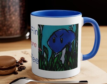 11oz Taza de acento Sin aleta antes del café Tiburón No es un tiburón de la mañana