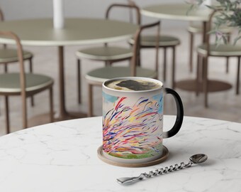 Taza que cambia de color, tiburón de 11 oz