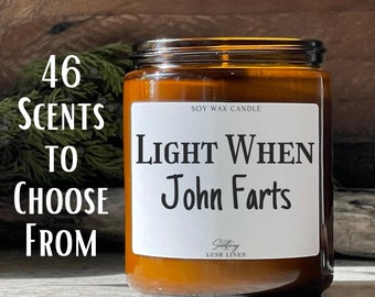 Personalized 'Light When Farts' Soy Candle - Funny Gag Gift