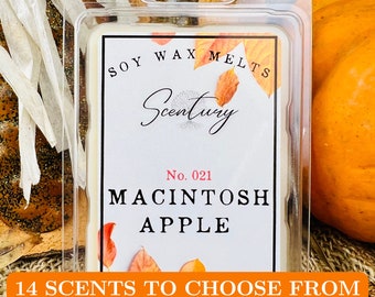 FALL WAX MELTS - Macintosh Apple or Choose from 13 Other Fall Scents - Strong Scented - Soy Wax Melts - Wax Melts for Warmer - Autumn