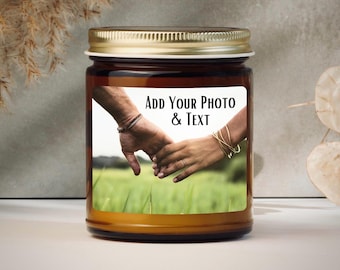 Custom Photo Candle: Personalized Soy Wax Candle, Many Scents To Choose From