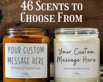 Personalized Soy Candle Gift: Custom Message & Scent