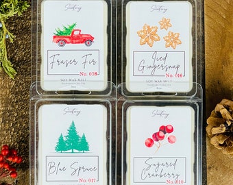 STRONG Scented Christmas Wax Melts - 8 Scents to Choose -Holiday Wax Melts -Winter/Holiday Scents -Soy Wax Melt Cubes -Wax Melts for Warmer