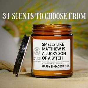 Personalized Engagement Gift Candle: Funny Soy Wax Candle
