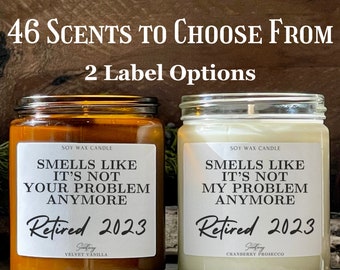 Retirement Gift Candle - 34 Scents To Choose - Soy Candle - Coworker gift -Retirement Gifts For Women -Retirement Gift for Men - Retiring