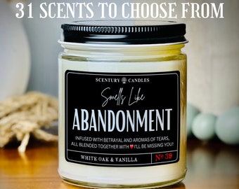 Smells Like Abandonment Candle, Moving Away Gift, Going Away Gift For Coworker Leaving, Funny Goodbye Gift, Retirement Gift For Colleague