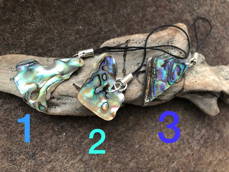 Phone Loop and Bag charms Natural Paua Shell _170_Take the beach along image 2