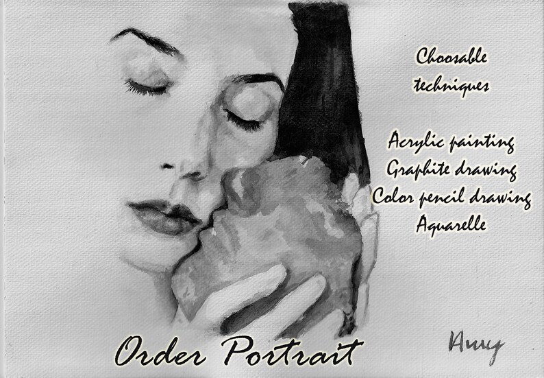 A4 Size Portrait Drawing to Order, Choosable Art Technique - Etsy