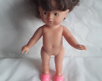 Poupée Corolle 36 Cm, Brune, Cheveux Longs, Tunique Rose, Vintage 2004