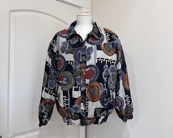 Vintage Silk Bomber Jacket 1980s Retro Jacket