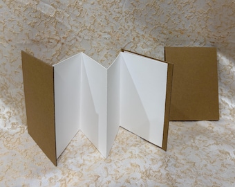 Accordion Sketchbook -  Folded Scrapbook with Chip Board Cover, Blank Photo Album DIY Book
