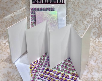 Mini Accordion Photo Album Kit – Opal Scrapbook, Stickers