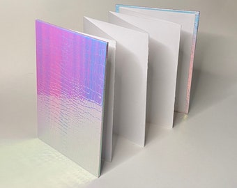 Accordion Scrapbook or Photo Album - Hand Made Sketchbook Metallic Folded Blank Book