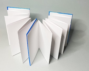 XL Accordion Book - Super Long Double Decker Fan Folded Booklet with Metallic Cover