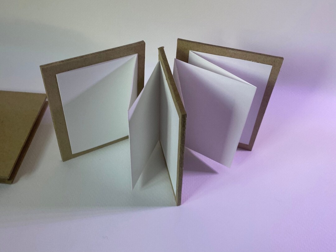 Accordion Fold Book Mini Scrapbook or Sketchbook Double Decker Style Etsy