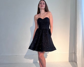 Short Black Dress, GraduationDress, Black Prom Dress, 90s Prom Dress, Short Prom Dress