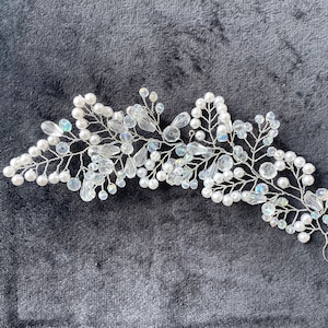 Bridal Hair Vine Bridal Hair Accessories Wedding Hair Vine Crystal and Pearl Hair Vine Wedding Hair Accessories Wedding Hairpiece image 1