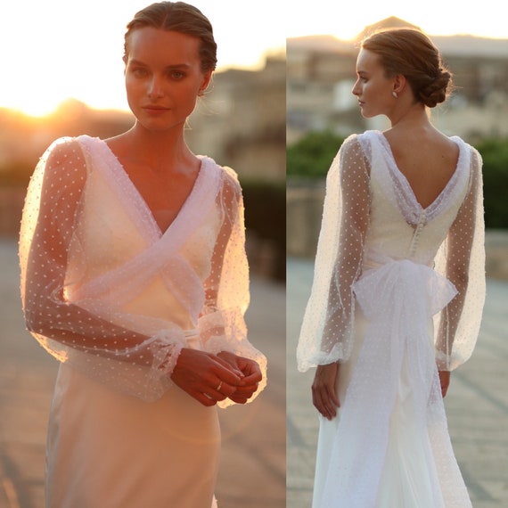 Wedding Dress Topper Tulle Wedding Bolero Tulle Bridal Cover Up